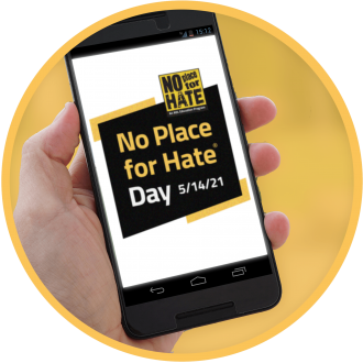 No Place for Hate Logo on Mobile Phone