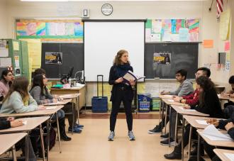 Teacher and students in the classroom